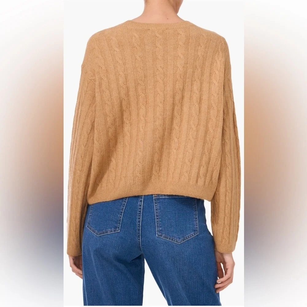 1.STATE Mixed Stitch Crewneck Sweater in Wild Oak Size Small NWOT